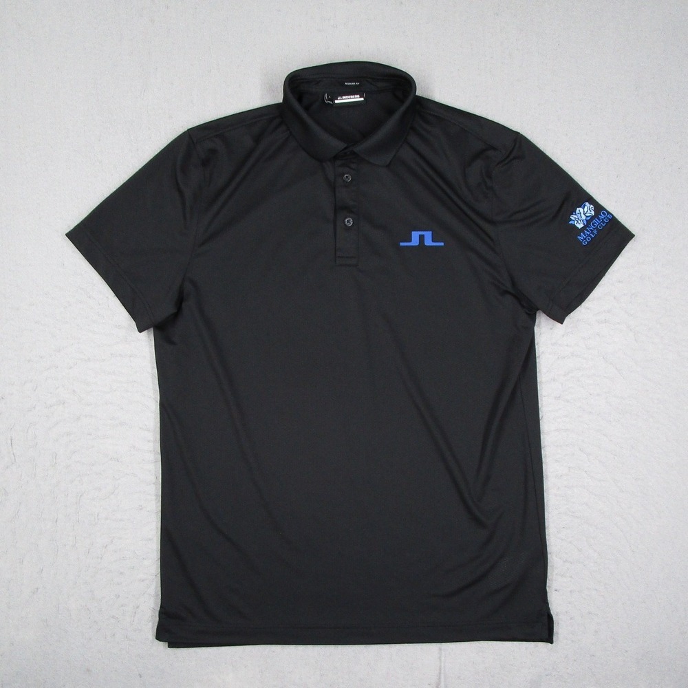 J.Lindeberg Bridge Regular Fit Polo Mens Large Black Mangilao Golf GMJT09166